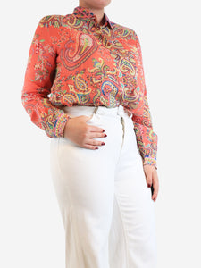 Etro Coral paisley printed shirt - size UK 14