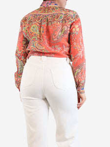 Etro Coral paisley printed shirt - size UK 14