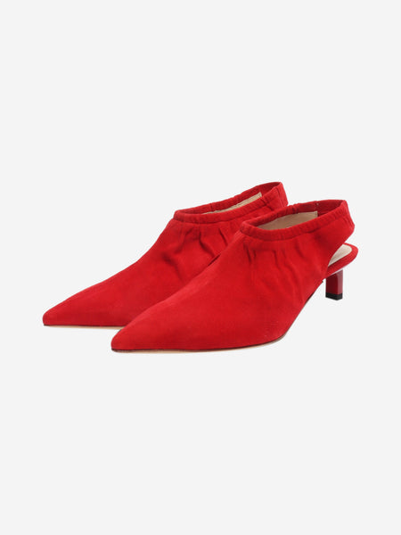 Red suede slingback pumps - size EU 37 alternate image