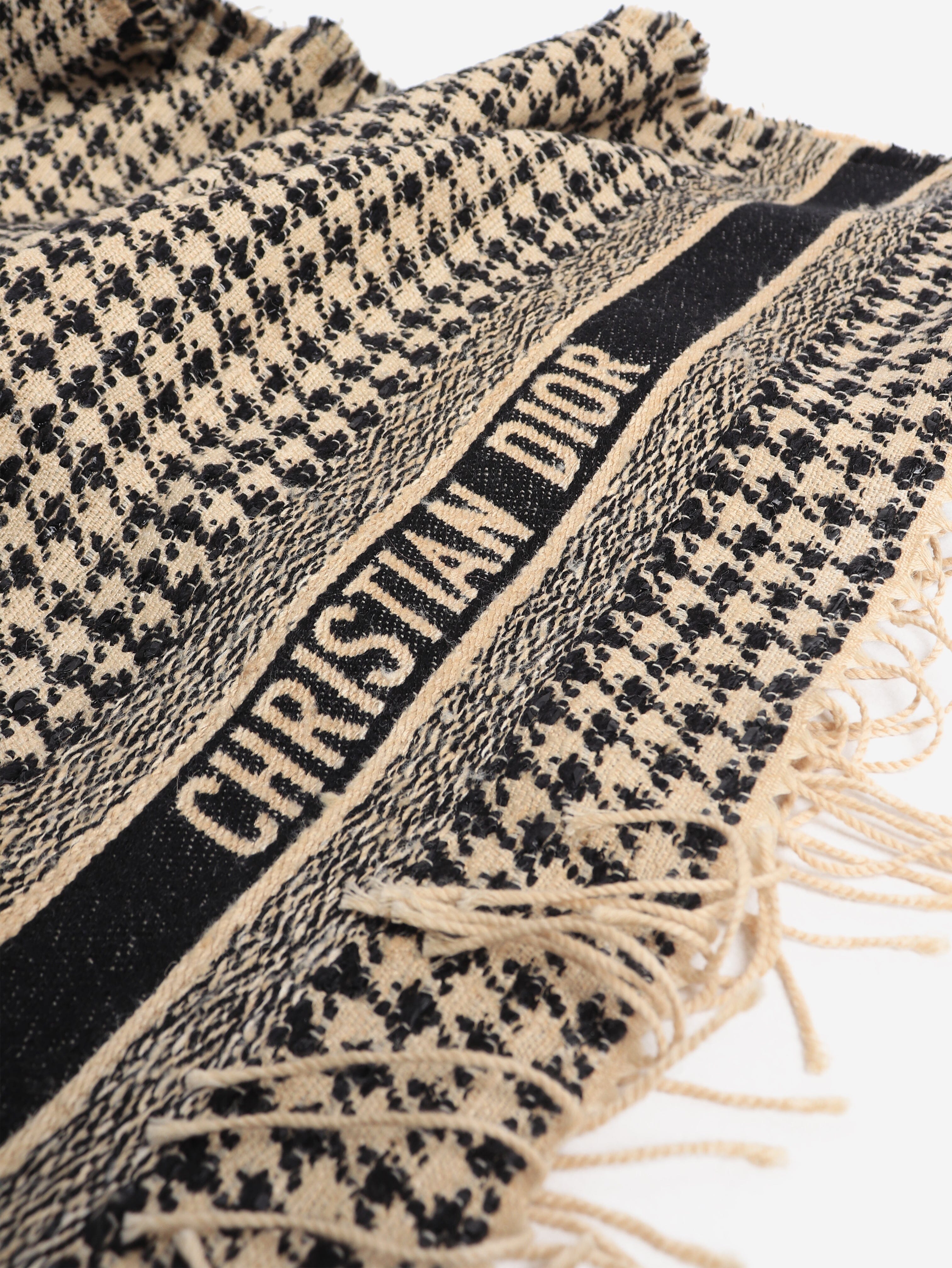 Black and beige houndstooth scarf Scarves Dior 