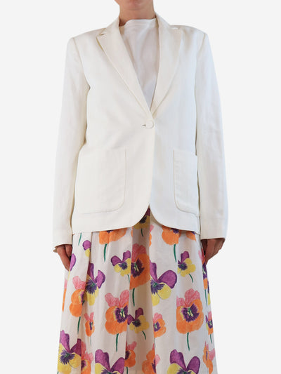White single-breasted jacket - size UK 8 Coats & Jackets Bonpoint 
