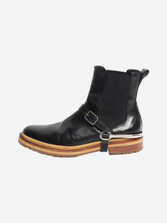 Black leather ankle boots - size UK 8 Boots Dries Van Noten 