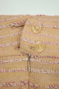 Chanel Pink tweed coat and skirt set - size UK 8