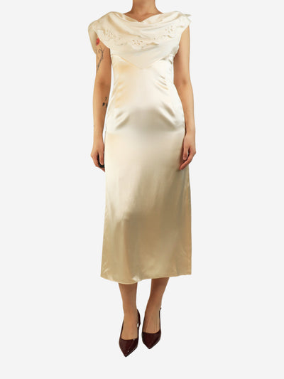 Cream satin broderie midi dress - size UK 8 Dresses Altuzarra 