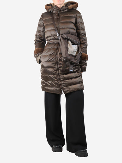 Brown hooded puffer coat - size UK 10 Coats & Jackets S'Max Mara 