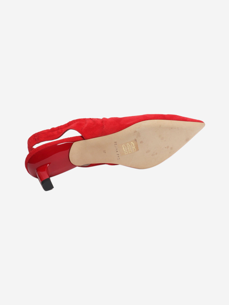 Red suede slingback pumps - size EU 37 Heels Rejina Pyo 
