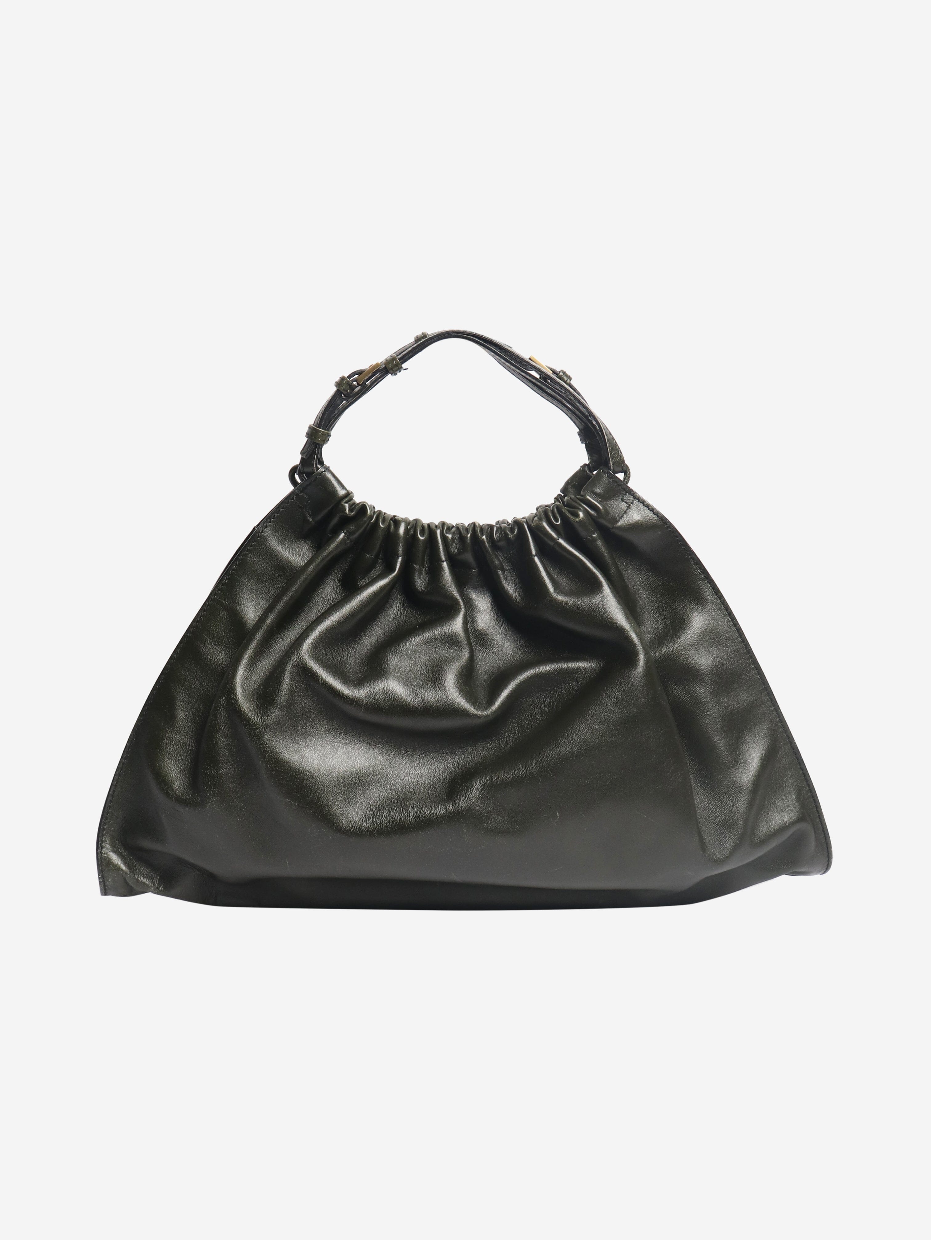 Khaki leather top handle bag Top Handle Bags Gucci 