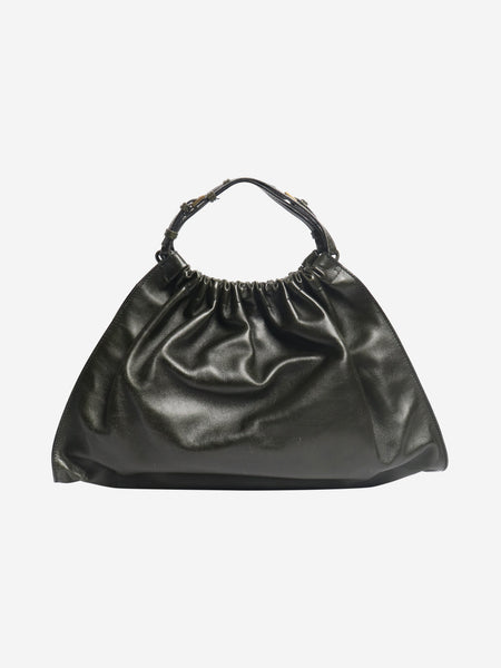 Khaki leather top handle bag product image