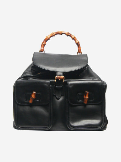 Black bamboo handle leather Backpacks Gucci 