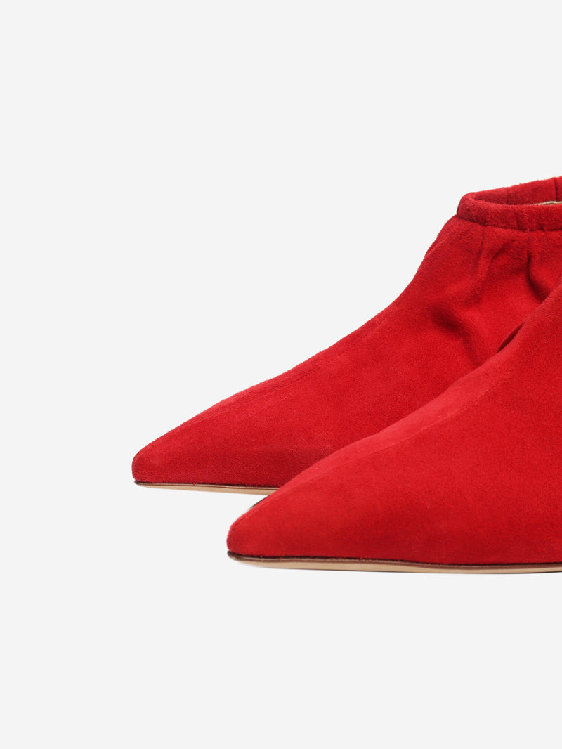 Red suede slingback pumps - size EU 37