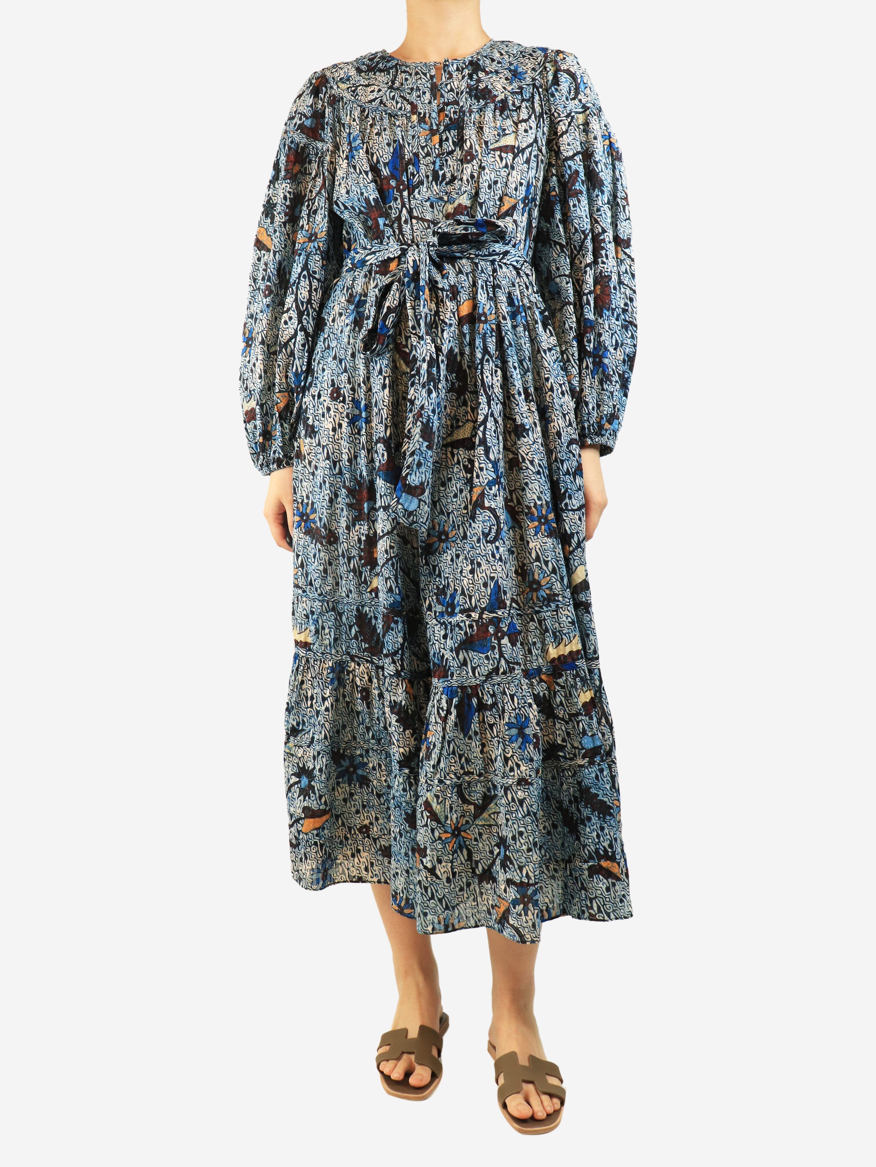 Blue cotton printed midi dress - size UK 16 Dresses Ulla Johnson 