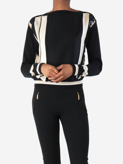 Black cashmere and silk blend sweater - size UK 6 Knitwear Hermes 