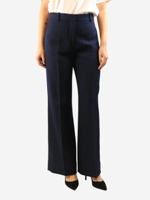 Navy front pockets wool trousers - size UK 12 Trousers Victoria Beckham 