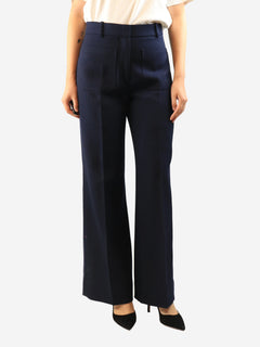 Navy front pockets wool trousers - size UK 12 Trousers Victoria Beckham 