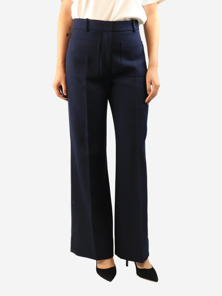 Navy front pockets wool trousers - size UK 12 product image