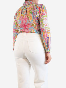 Etro Pink ramie paisley blouse - size UK 12