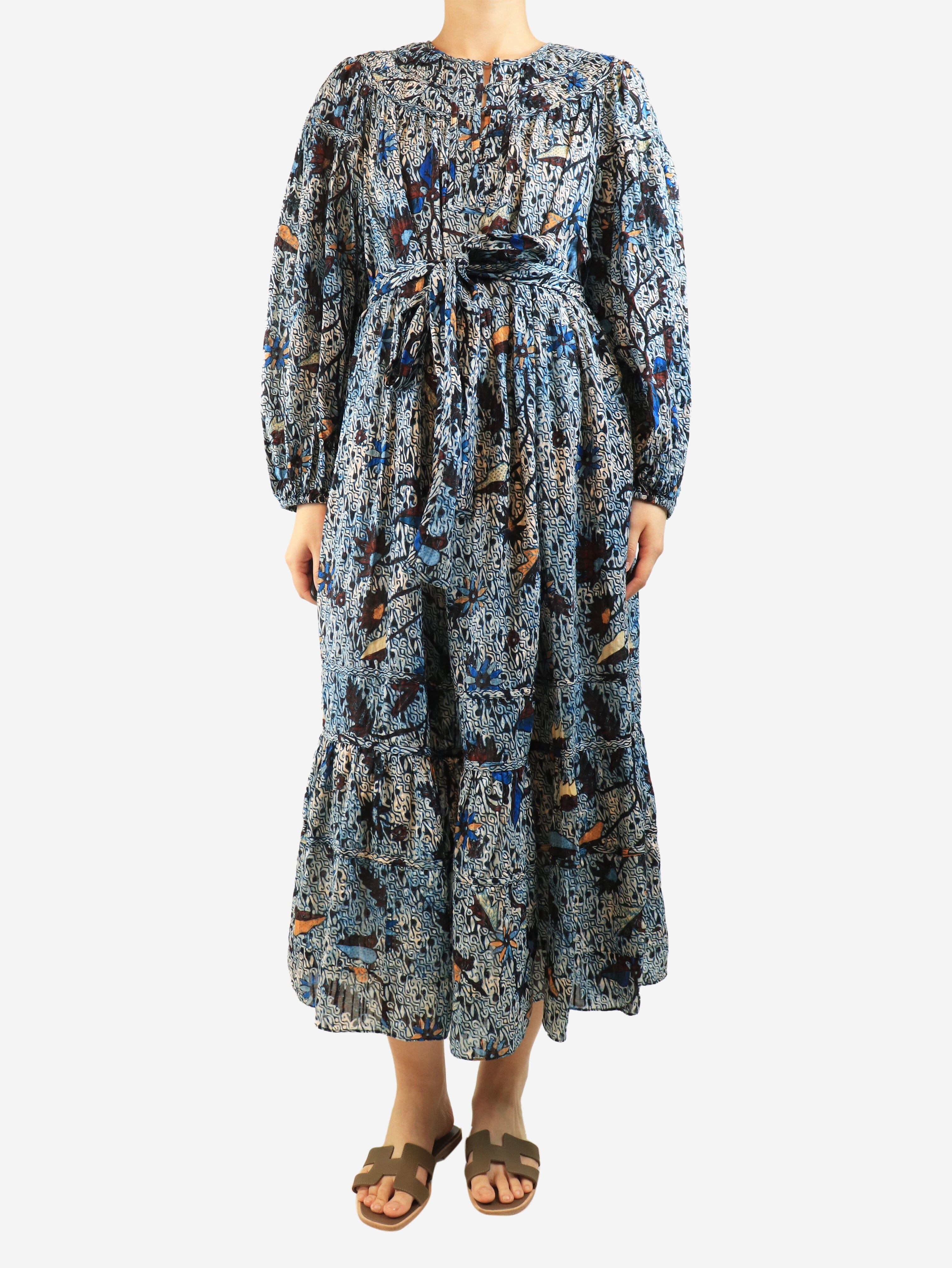 Blue cotton printed midi dress - size UK 16 Dresses Ulla Johnson 