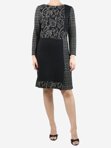 Etro Etro Black and white knit floral dress - size UK 12