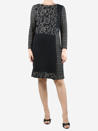 Etro Black and white knit floral dress - size UK 12 Dresses Etro 