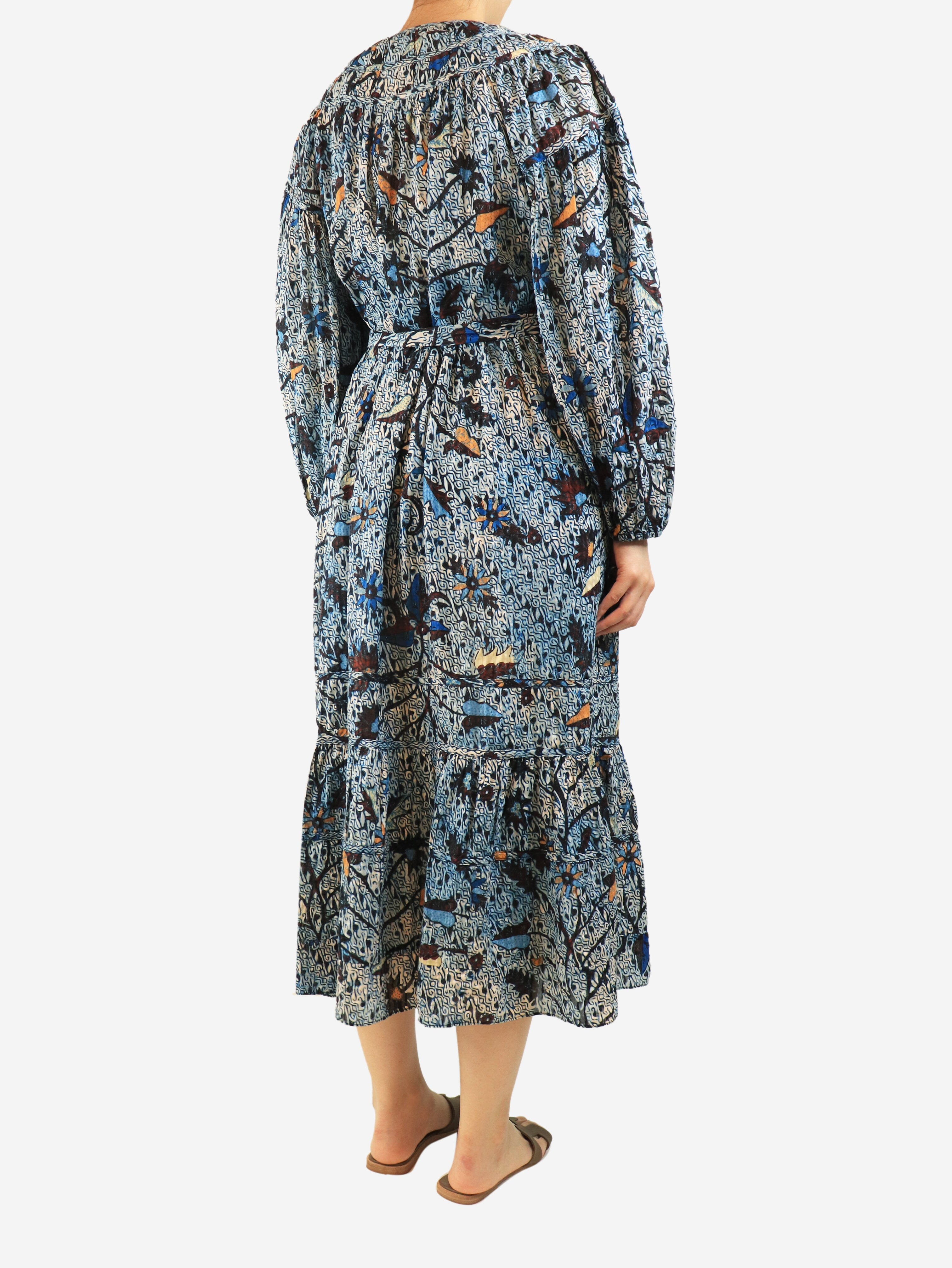 Blue cotton printed midi dress - size UK 16 Dresses Ulla Johnson 