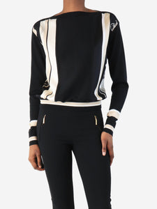 Hermes Black cashmere and silk blend sweater - size UK 6