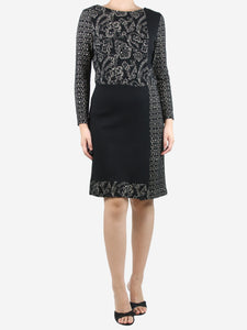 Etro Etro Black and white knit floral dress - size UK 12