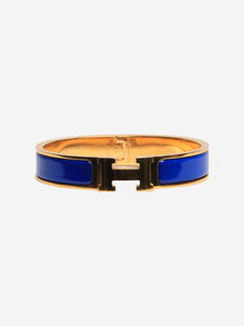 Hermes Blue and gold Clic H bracelet