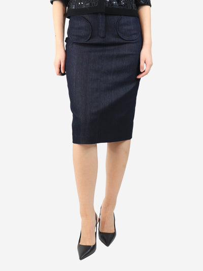 Dark-wash denim midi skirt - size UK 10 Skirts Destree 
