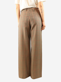 Brown gingham trousers - size UK 10 Trousers Dries Van Noten 