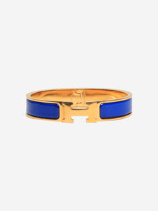Hermes Blue and gold Clic H bracelet