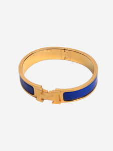 Hermes Blue and gold Clic H bracelet