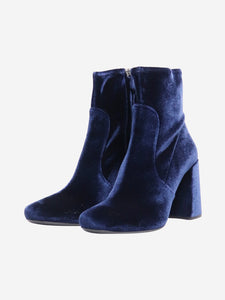 Prada Blue Stretch-suede ankle boots - size EU 40