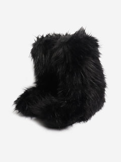 Black faux fur boots - size UK 9 Boots Celine 