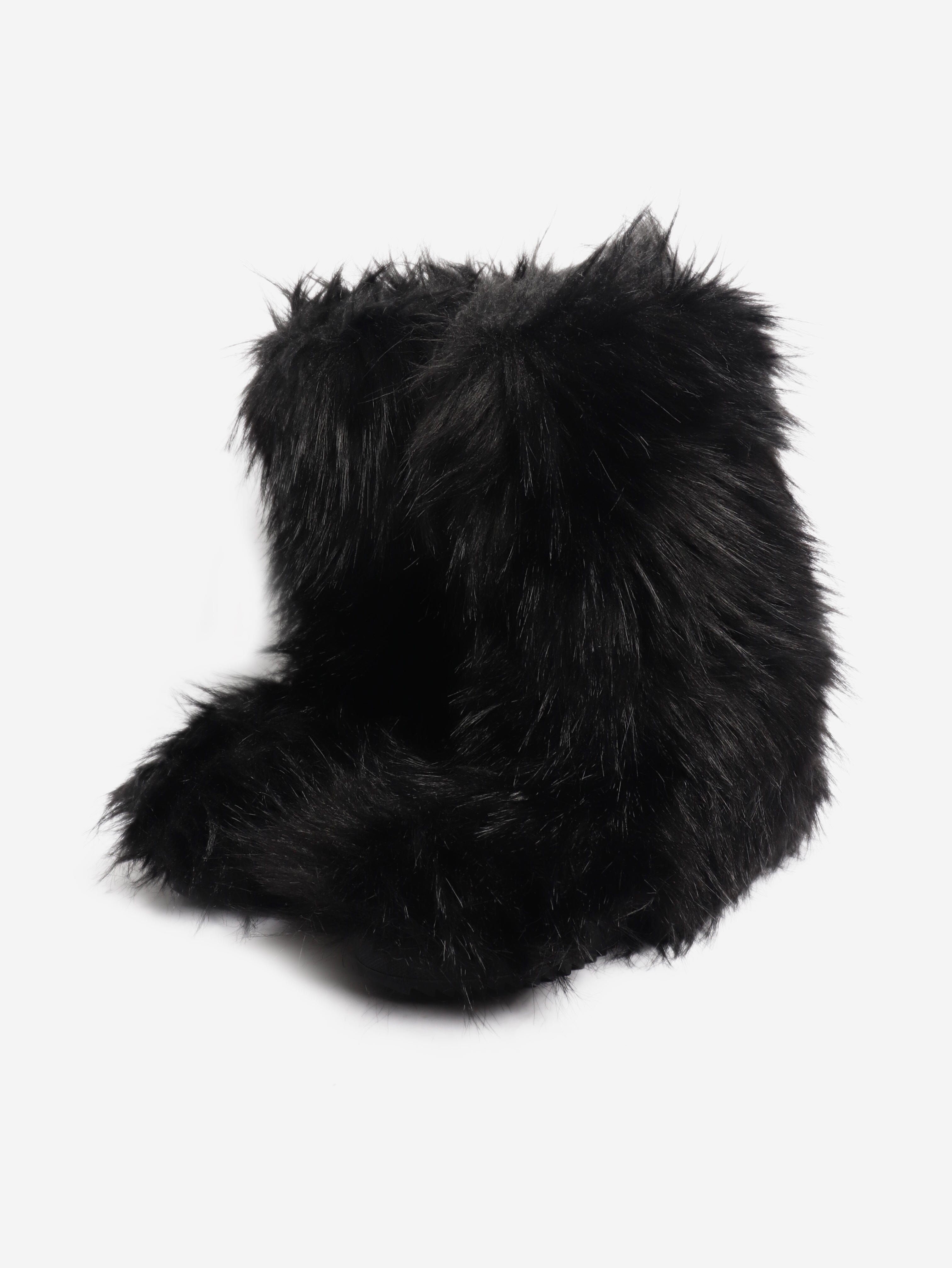 Black faux fur boots - size UK 9 Boots Celine 