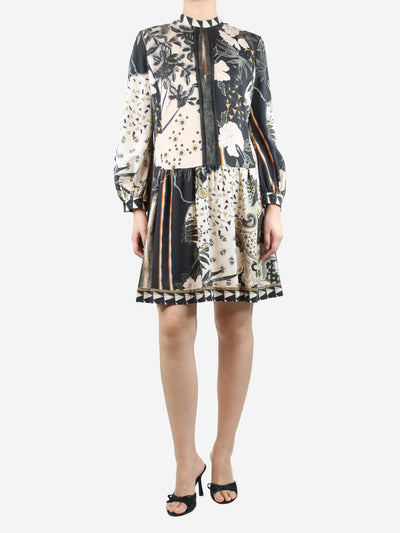 Etro Neutral floral long sleeve dress - size UK 12 Dresses Etro 