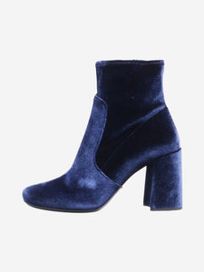 Prada Blue Stretch-suede ankle boots - size EU 40