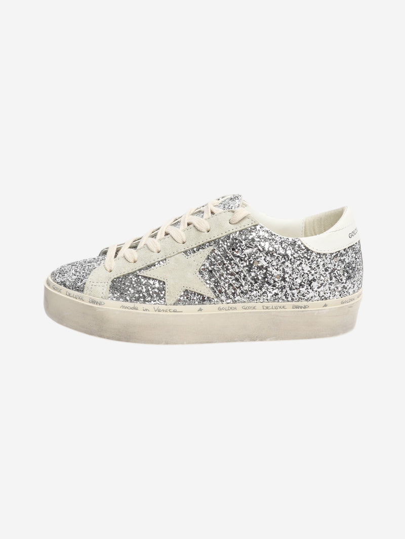 Silver Hi-Star glitter trainers - size EU 38 Trainers Golden Goose Deluxe Brand 