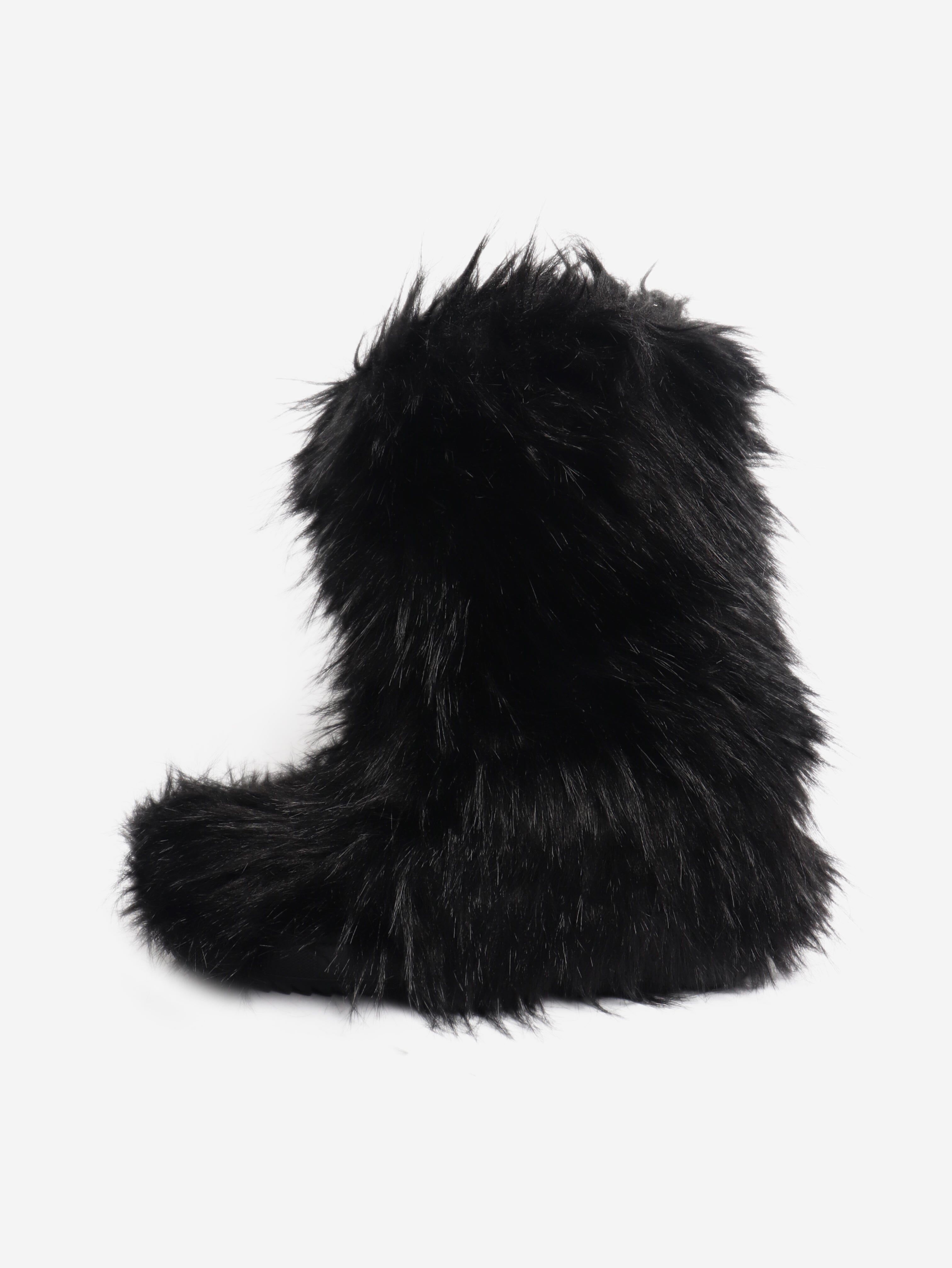 Black faux fur boots - size UK 9 Boots Celine 