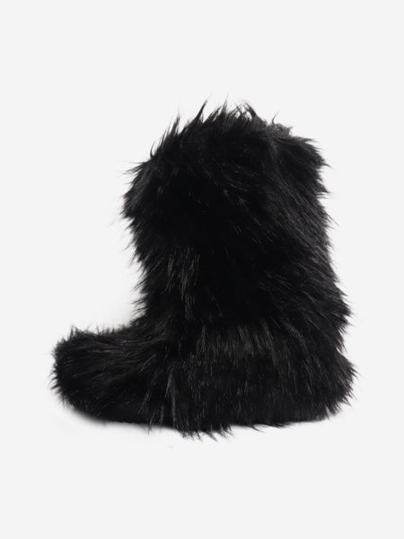 Black faux fur boots - size UK 9 product image
