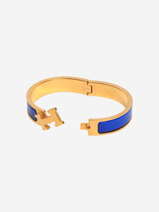 Hermes Blue and gold Clic H bracelet