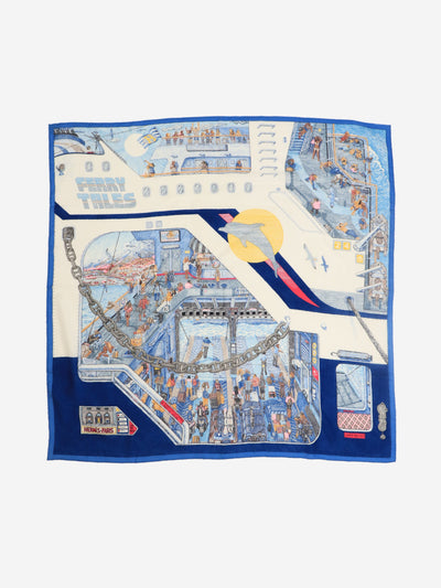 Blue Ferry Tales 100 scarf Scarves Hermes 