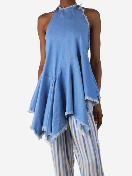 Blue denim halterneck top - size XS product image