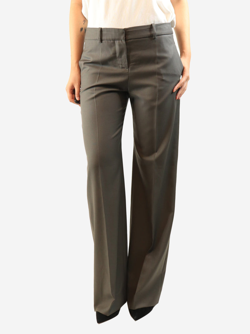 Army green tailored wool trousers - size UK 12 Trousers Chloe 