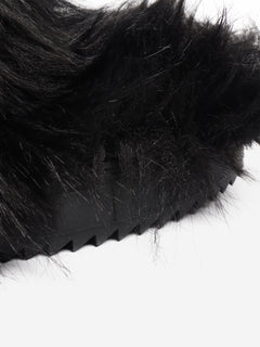 Black faux fur boots - size UK 9 Boots Celine 