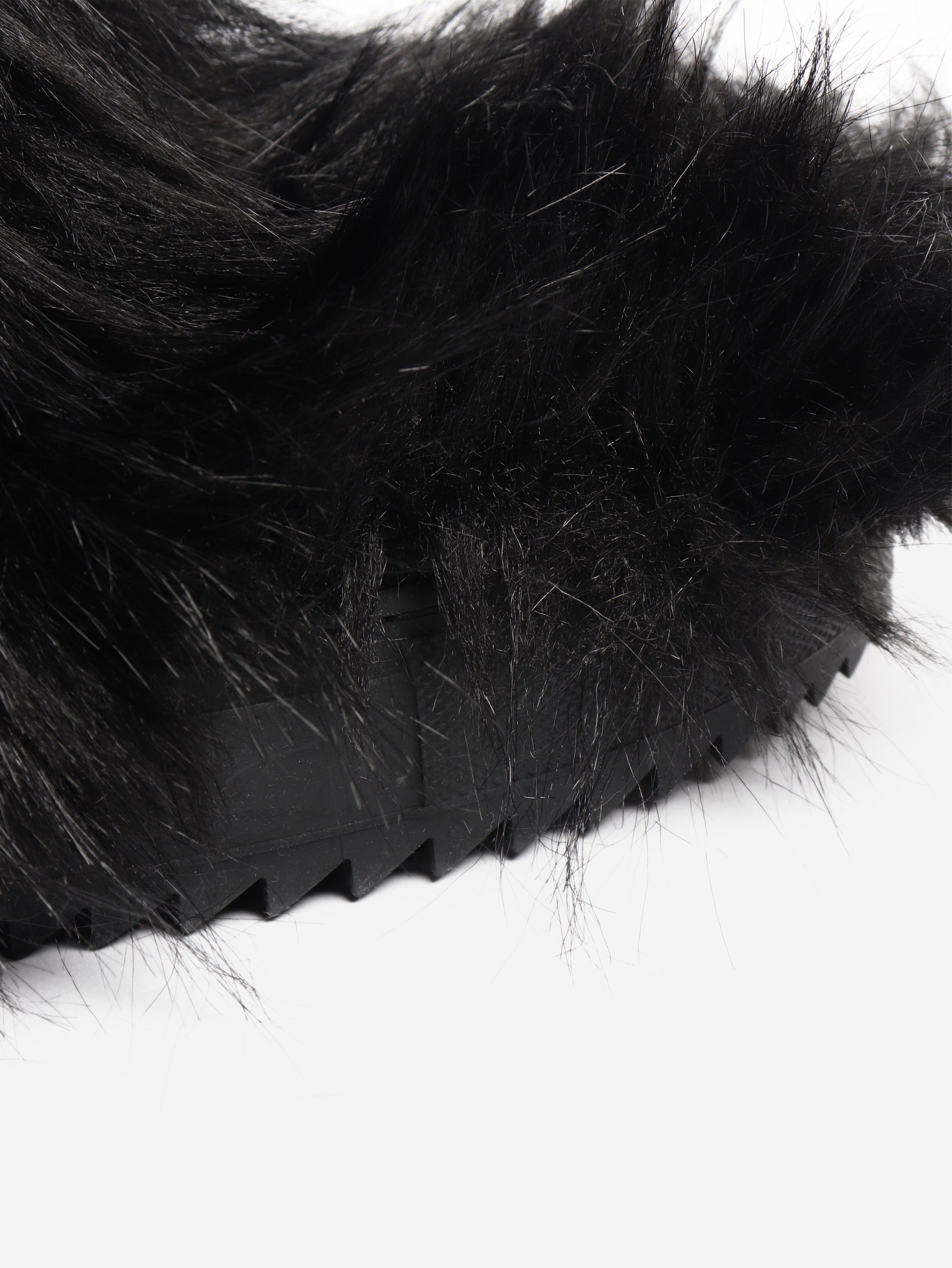 Black faux fur boots - size UK 9 Boots Celine 