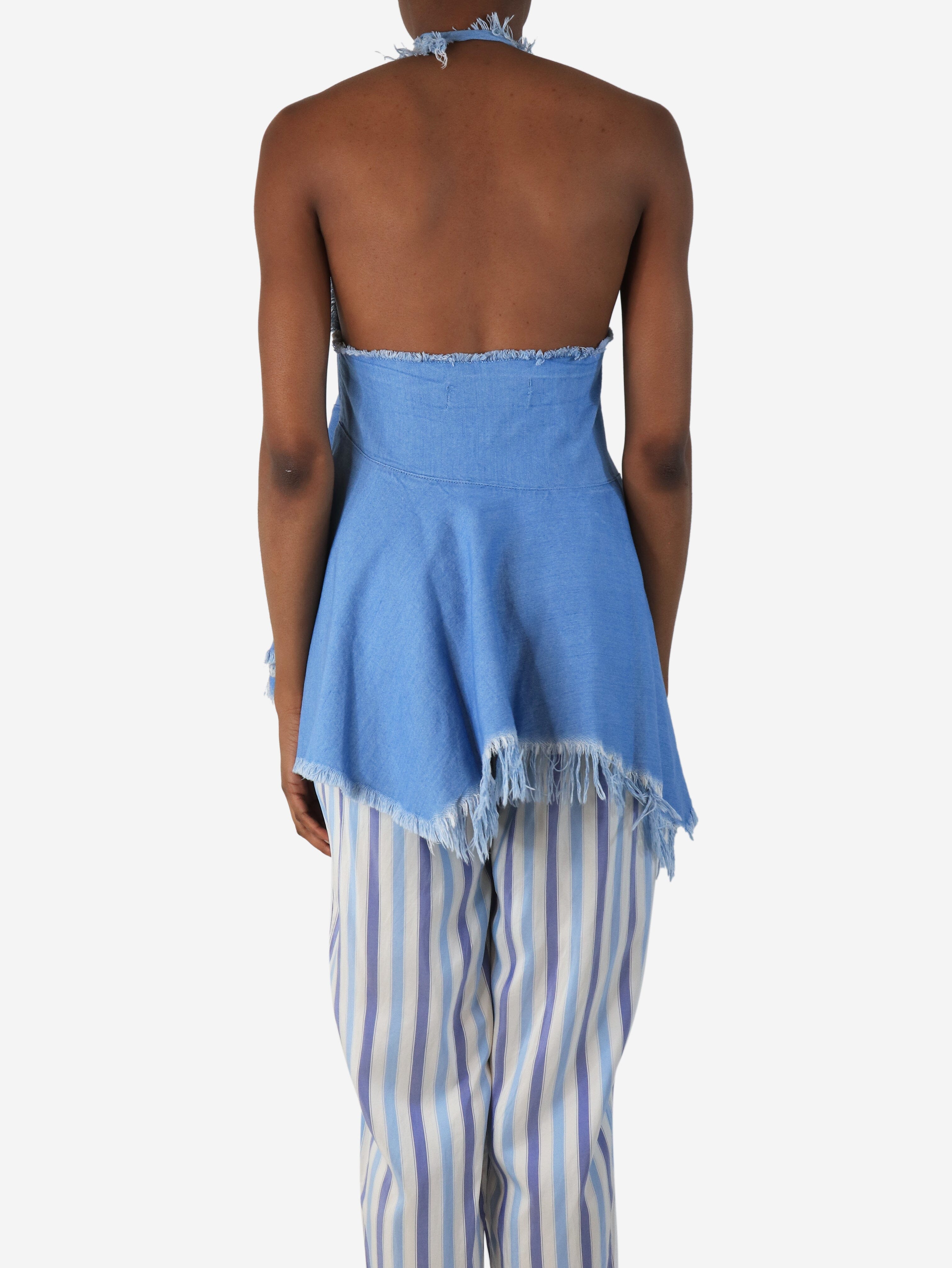 Blue denim halterneck top - size XS Dresses Marques / Almeida 