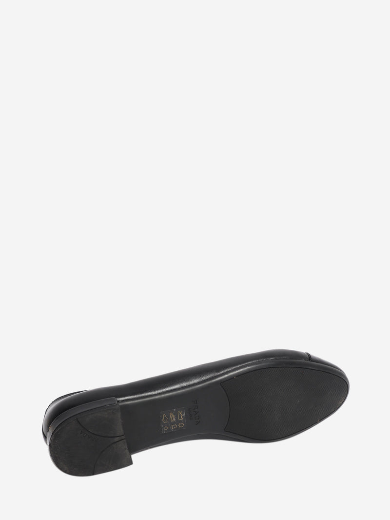 Black leather ballet flats - size EU 40 Flat Shoes Prada 
