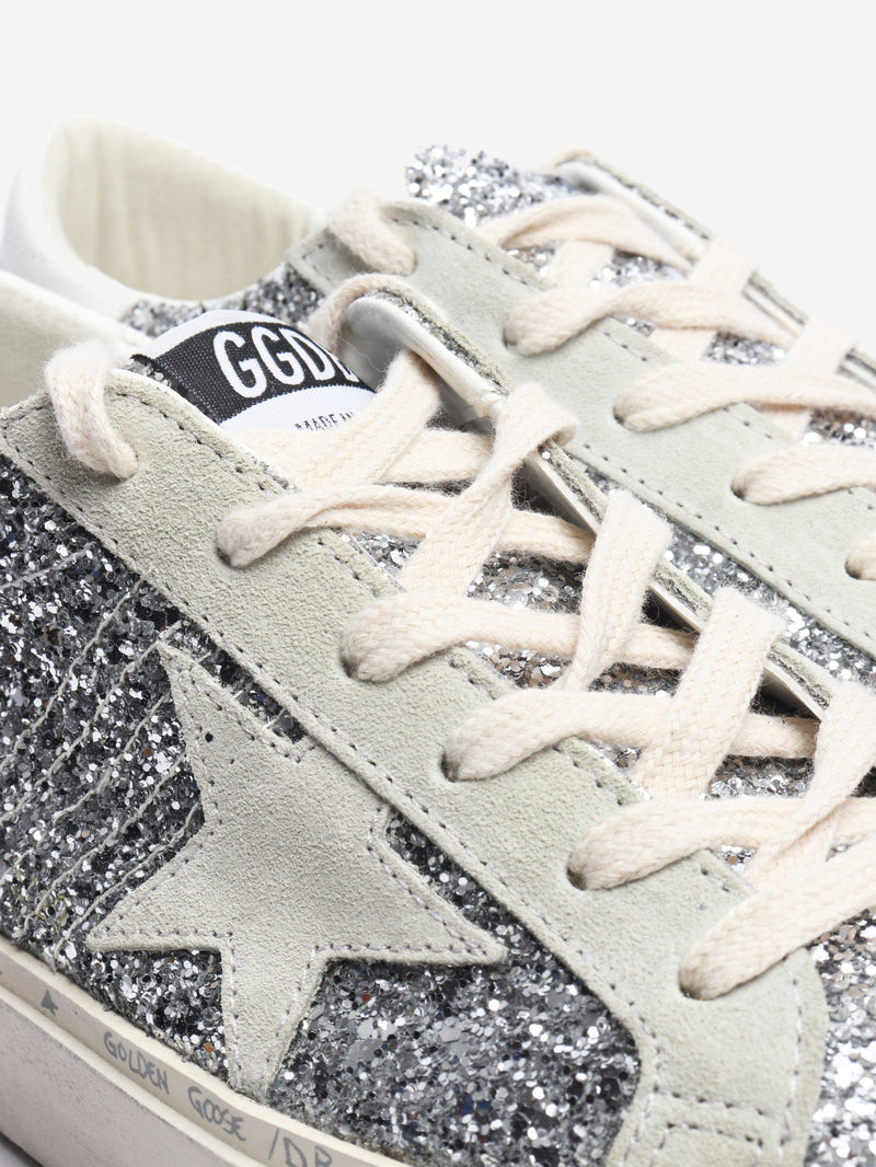 Silver Hi-Star glitter trainers - size EU 38