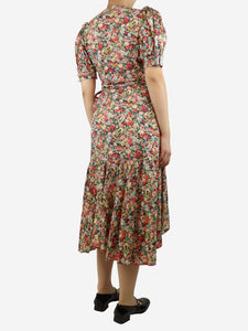 Anna Mason Multicoloured floral midi wrap dress - size UK 8