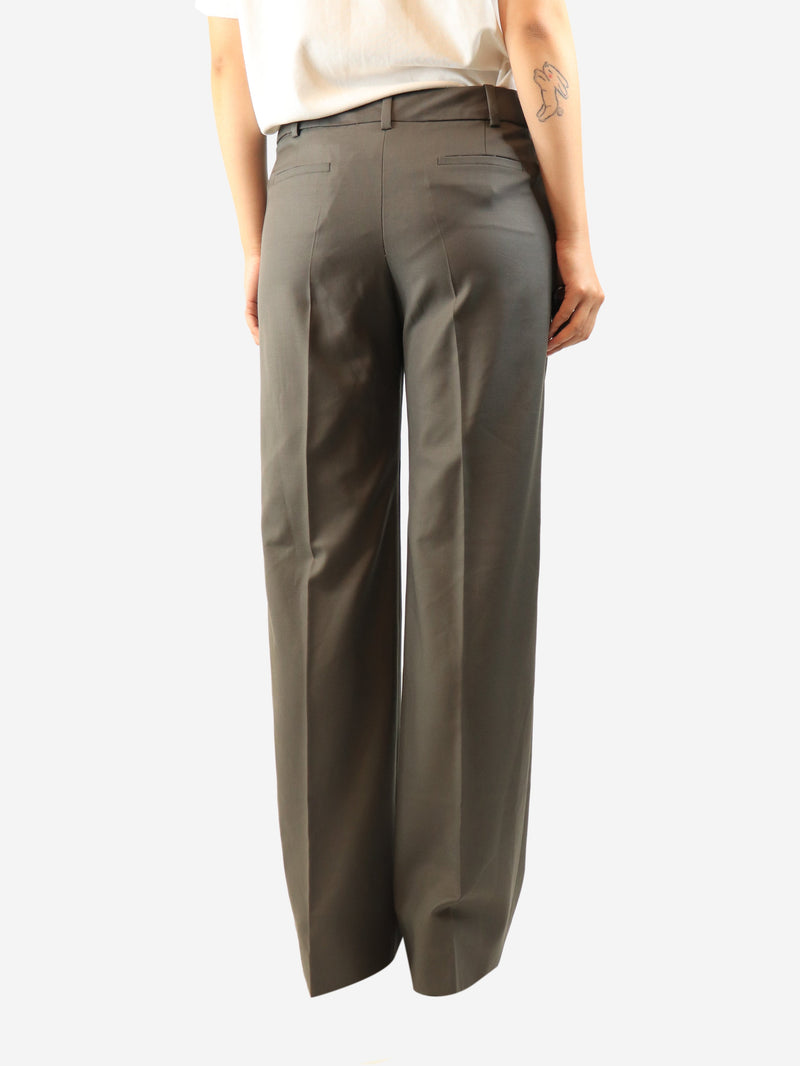 Army green tailored wool trousers - size UK 12 Trousers Chloe 